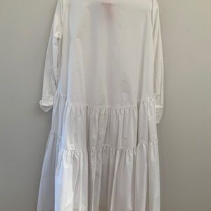 Carolina Herrera white tiered high low shirt dress with tags